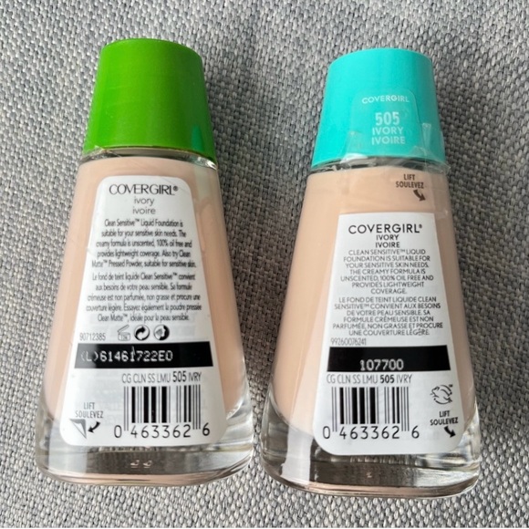 CoverGirl Liquid Foundation 505 Ivory Clean Sensitive Skin Makeup - Picture 7 of 8